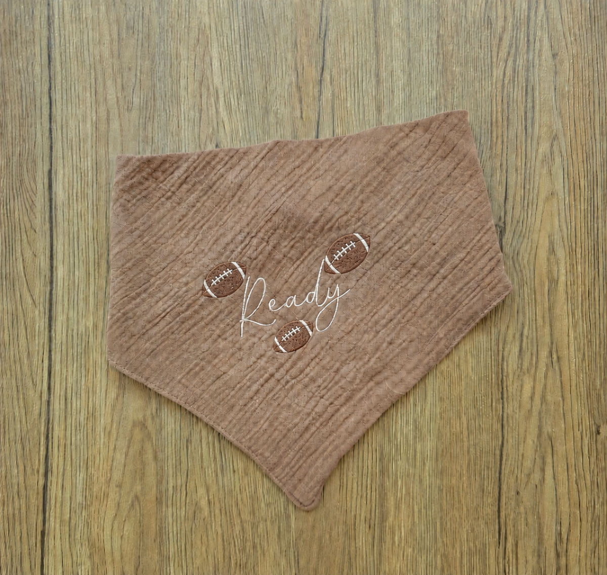 Personalized Embroidered Dog Bandana, Fall Pumpkin, Leaf, Football - Adjustable Cotton Snap Bandana