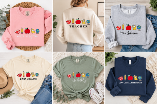Personalized Embroidered Teacher Shirt | Custom Teacher Name Apparel