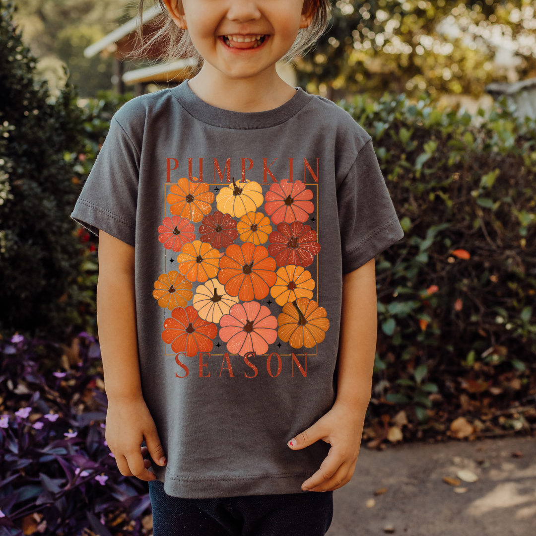 ๐ Pumpkin Season Toddler Tee | Vintage Fall Graphic T-Shirt ๐๐งก
