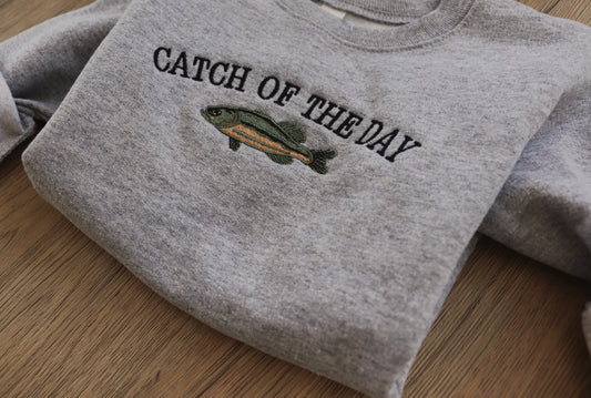 Catch of the Day Embroidered Crewneck Sweatshirt