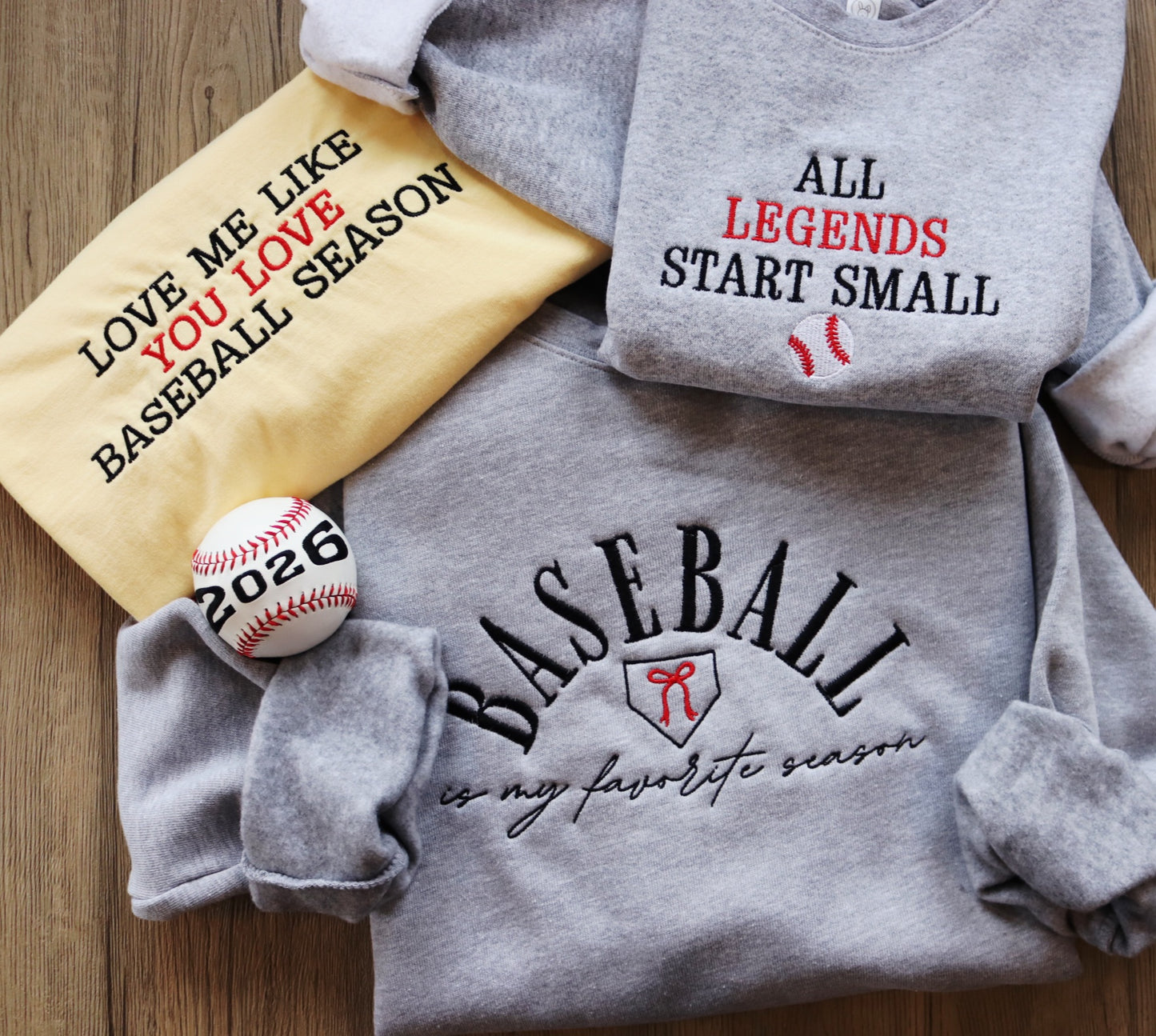 Baseball Is My Favorite Season Sweatshirt | Embroidered Baseball Game Day Crewneck