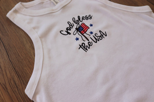 God Bless the USA Embroidered