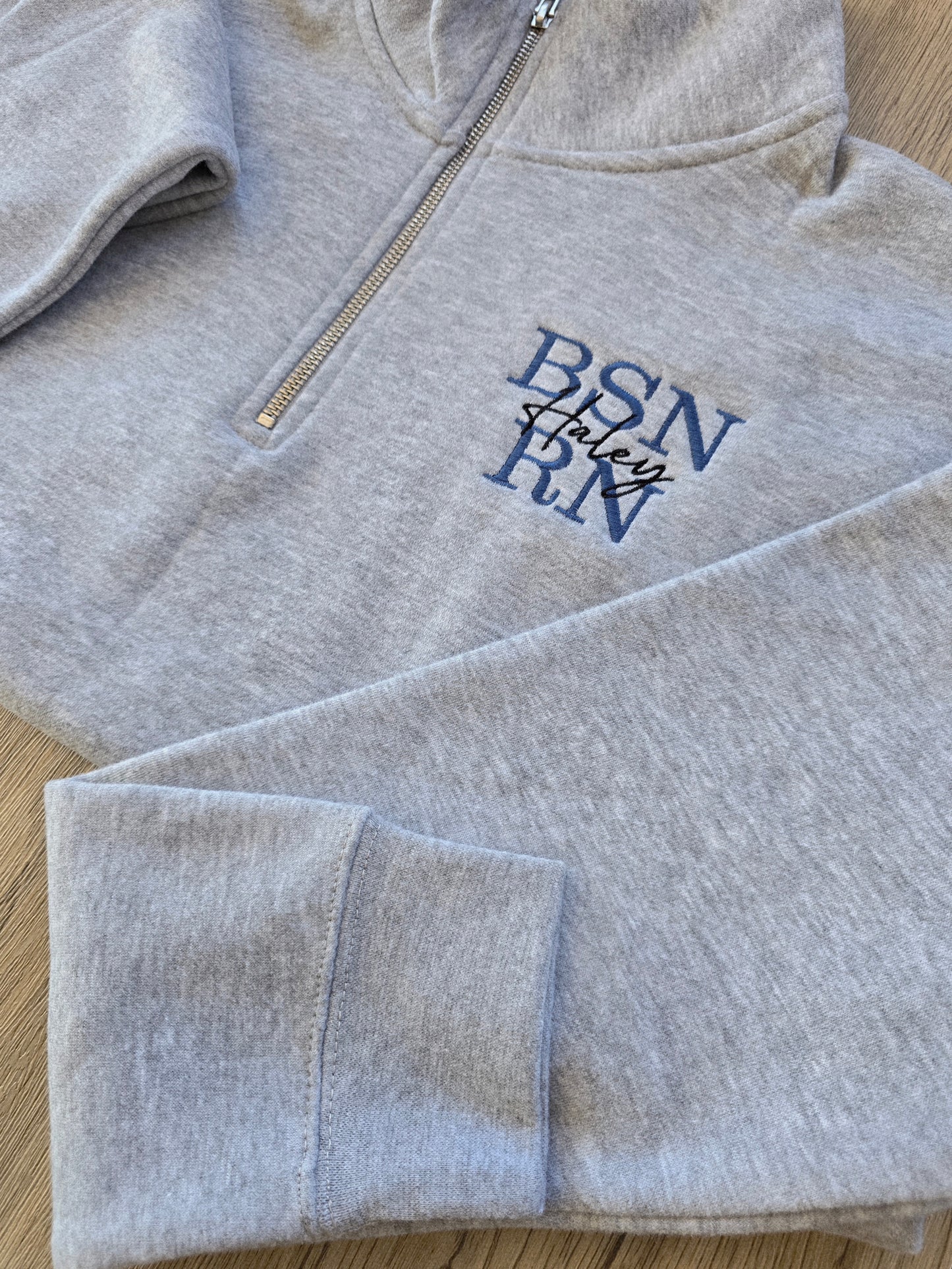 Personalized BSN RN Quarter Zip | Custom Embroidered Nurse Pullover