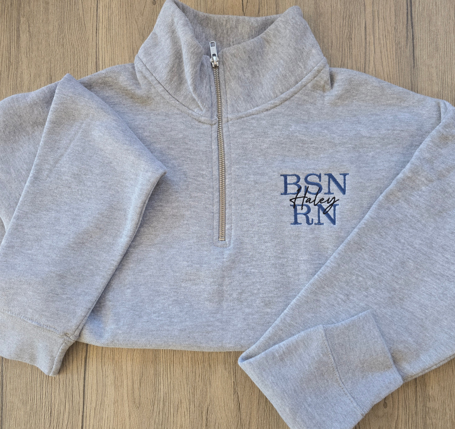 Personalized BSN RN Quarter Zip | Custom Embroidered Nurse Pullover