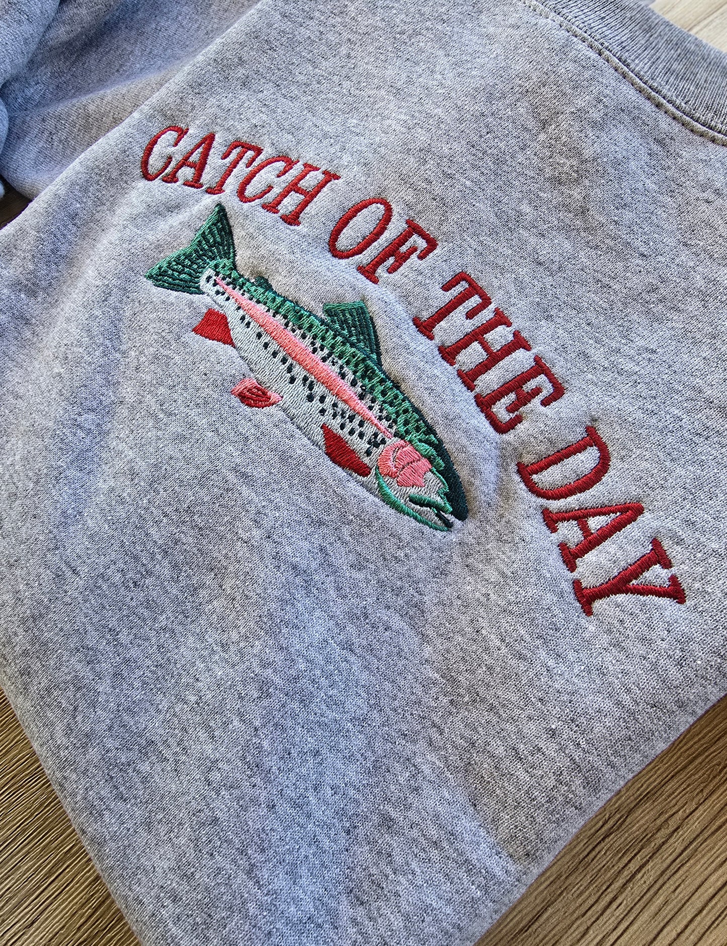 Catch of the Day Embroidered Crewneck Sweatshirt
