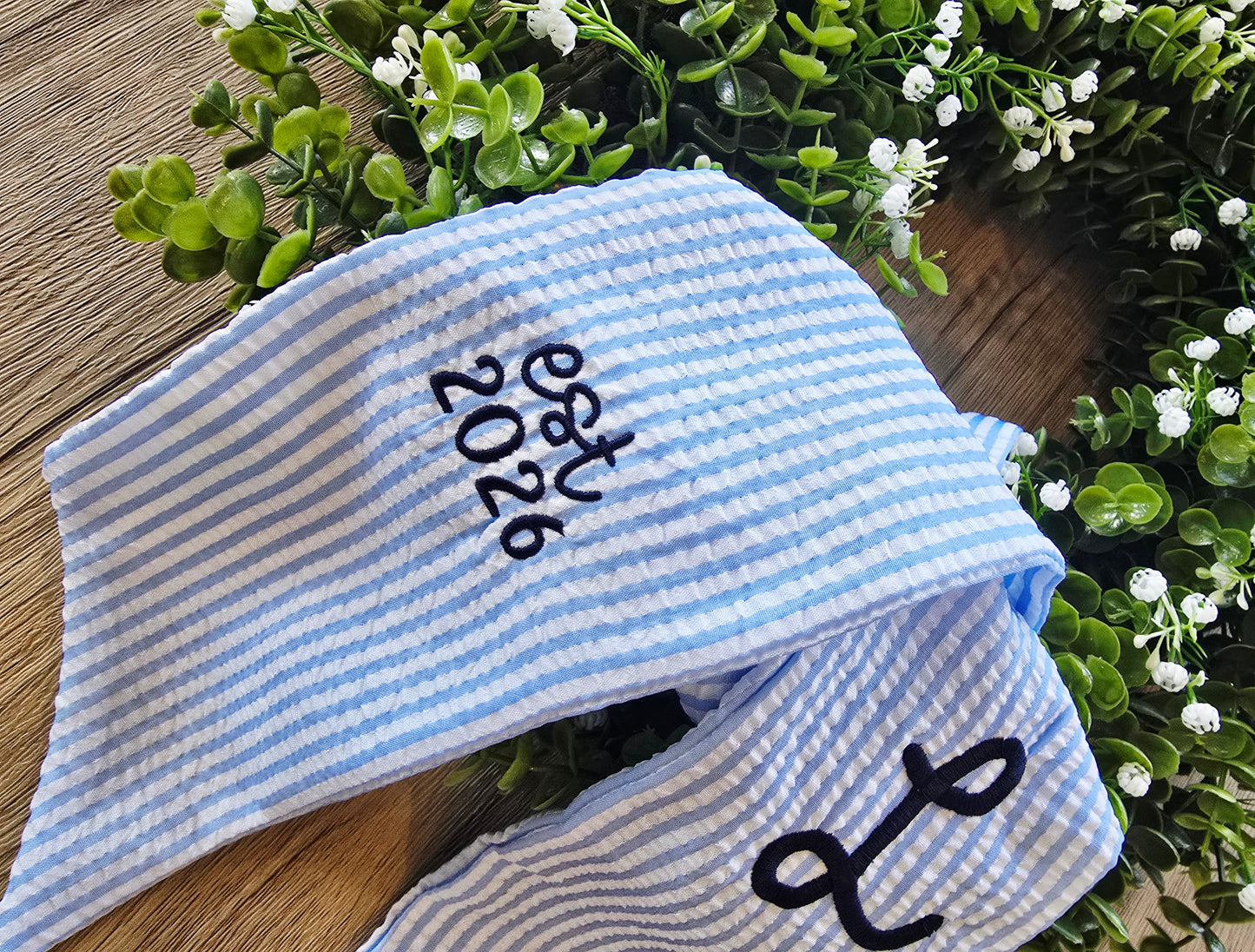 Monogrammed Wreath Sash | Custom Home Gifts