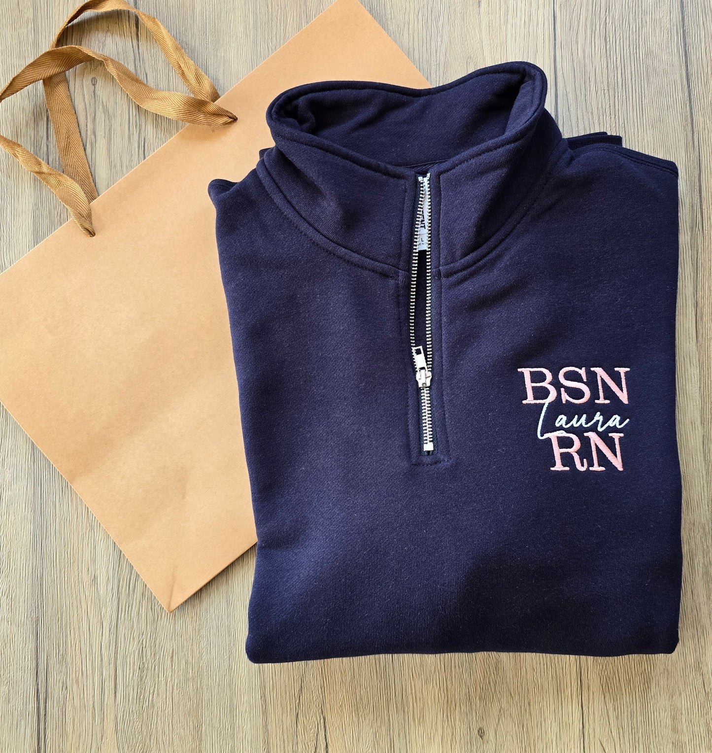 Personalized BSN RN Quarter Zip | Custom Embroidered Nurse Pullover