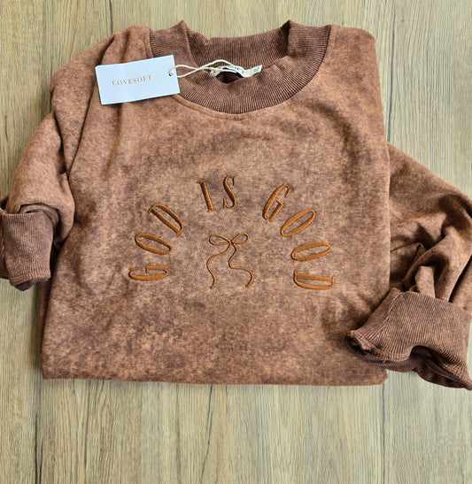 God Is Good Embroidered Sweatshirt