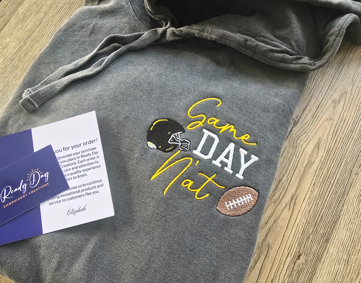 Game Day N’at Embroidered Comfort Colors Hoodie