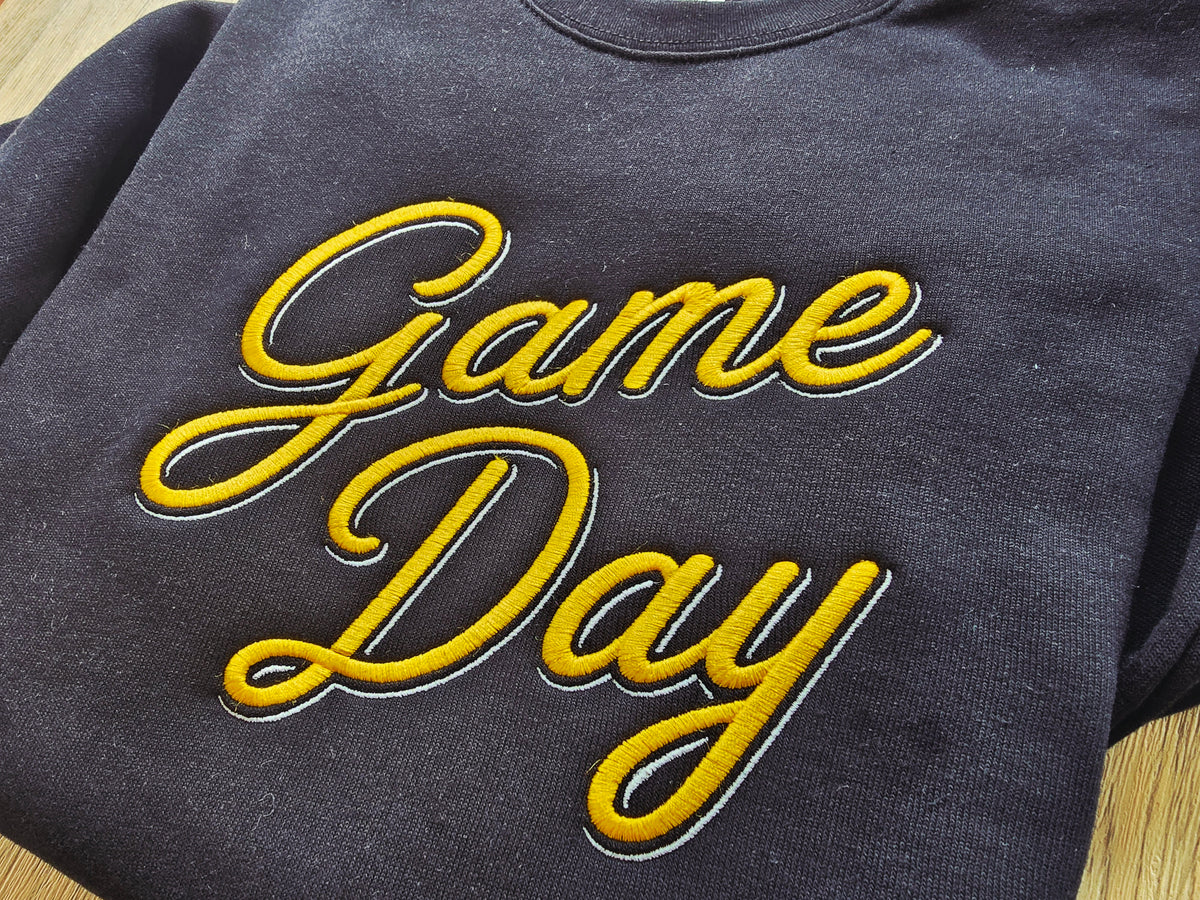 Game Day Embroidered Crewneck | Football Gift | Custom Team Colors | Tailgate Style