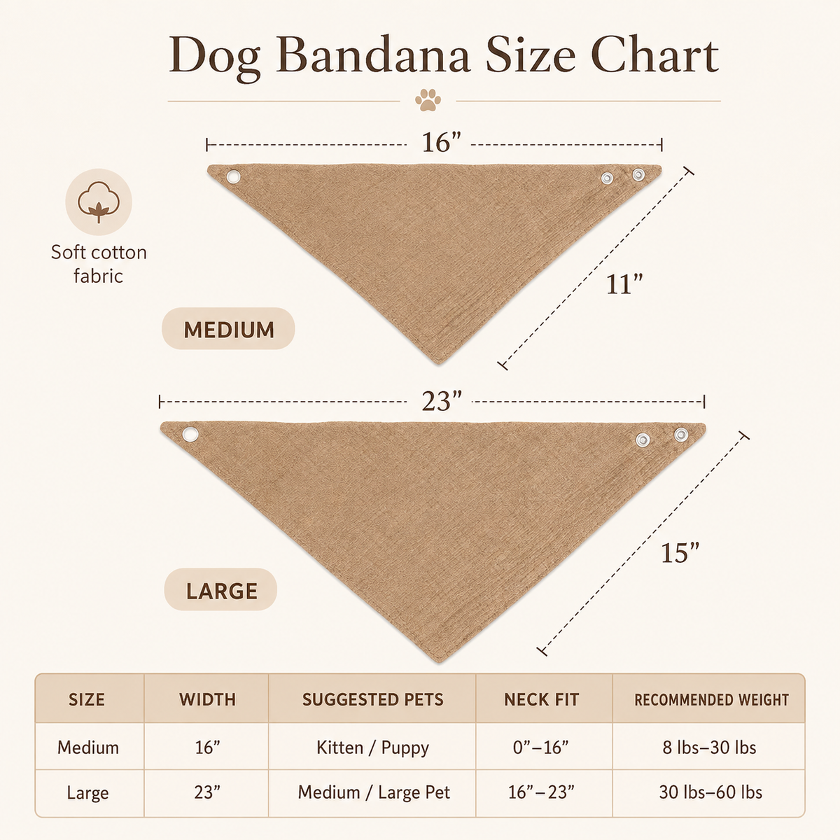 Personalized Embroidered Dog Bandana, Fall Pumpkin, Leaf, Football - Adjustable Cotton Snap Bandana