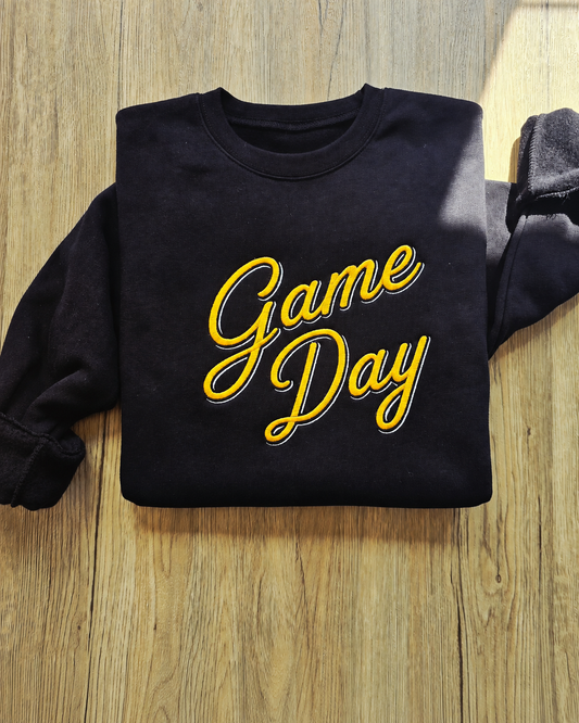 Game Day Embroidered Crewneck | Football Gift | Custom Team Colors | Tailgate Style