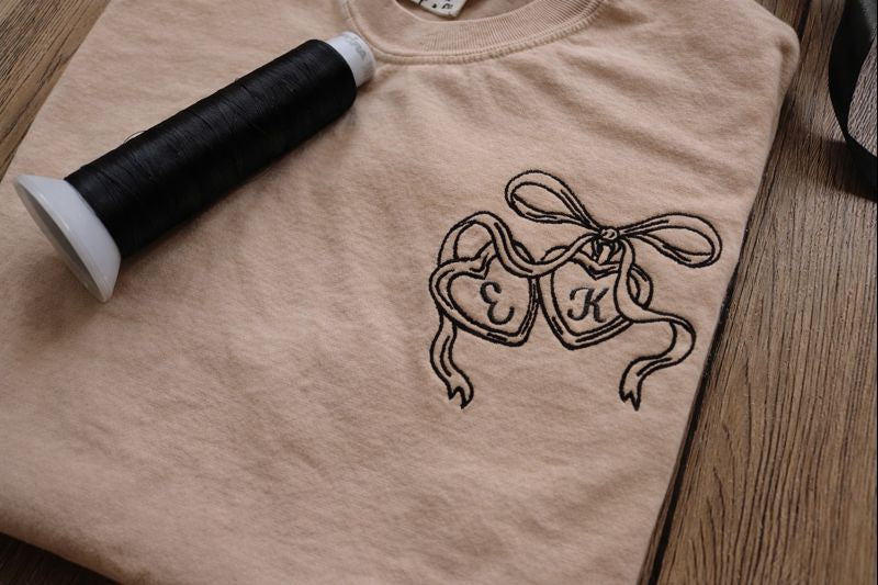 Locket Heart Embroidery Crewneck – Custom Initial Design