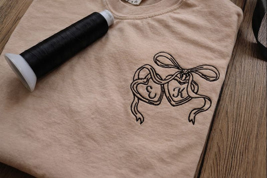 Locket Heart Embroidery Crewneck – Custom Initial Design