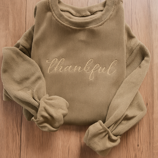 Thankful Embroidered Sweatshirt