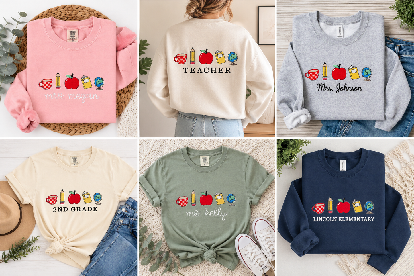Personalized Embroidered Teacher Shirt | Custom Teacher Name Apparel