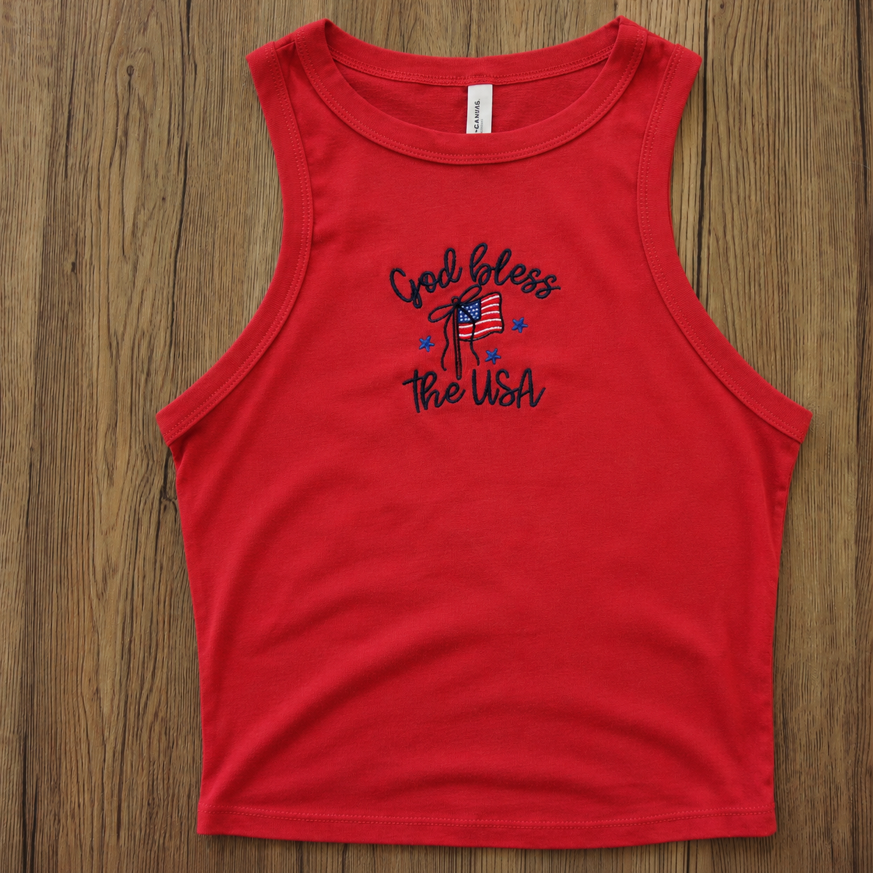 God Bless the USA Embroidered