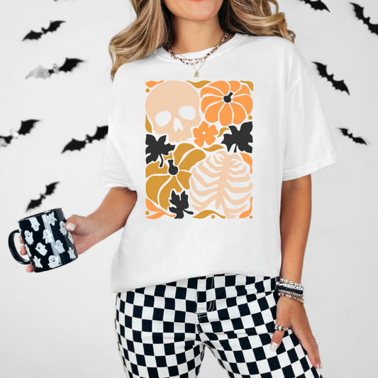 Skull Pumpkin Halloween Tee | Comfort Colors T Shirt