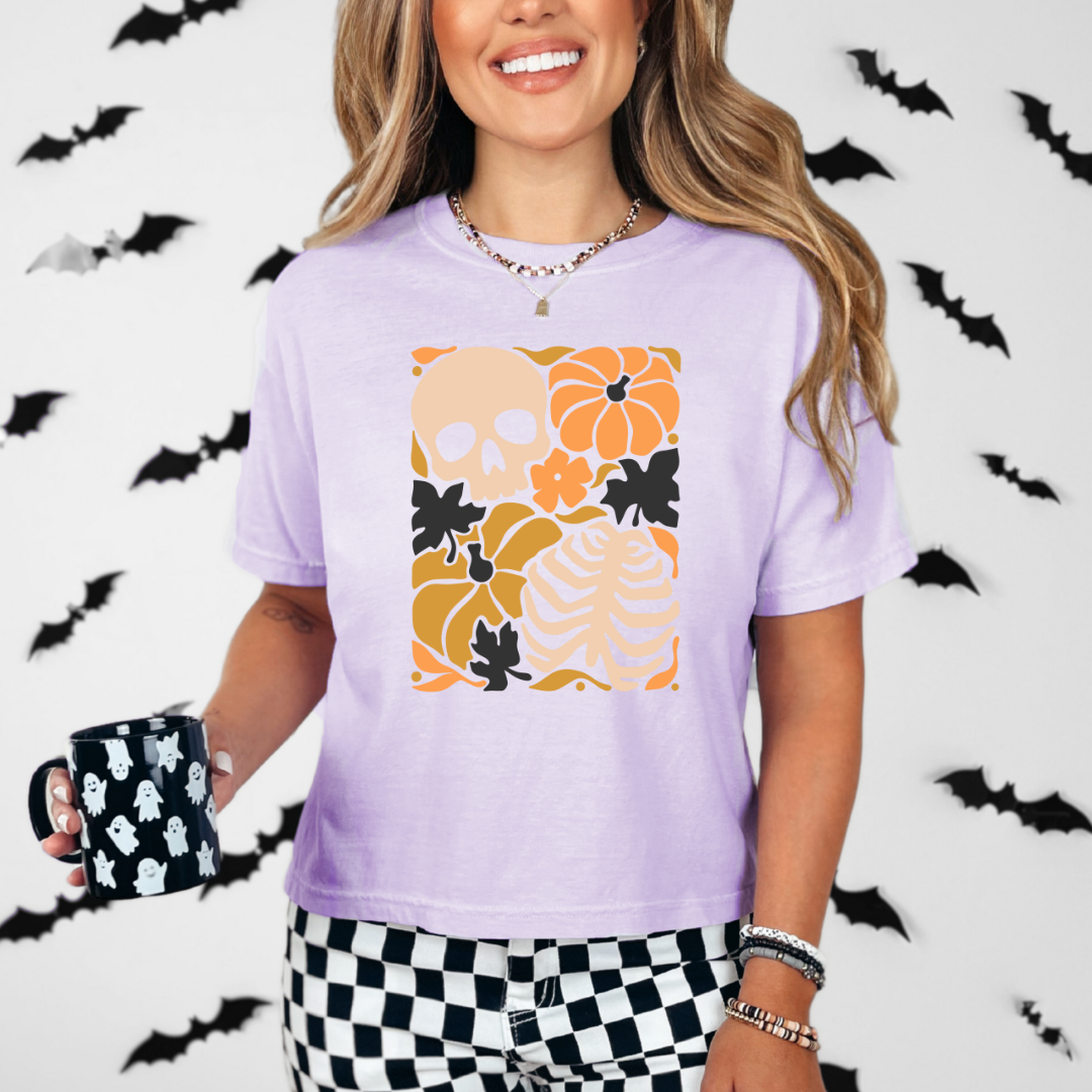 Skull Pumpkin Halloween Tee | Comfort Colors T Shirt