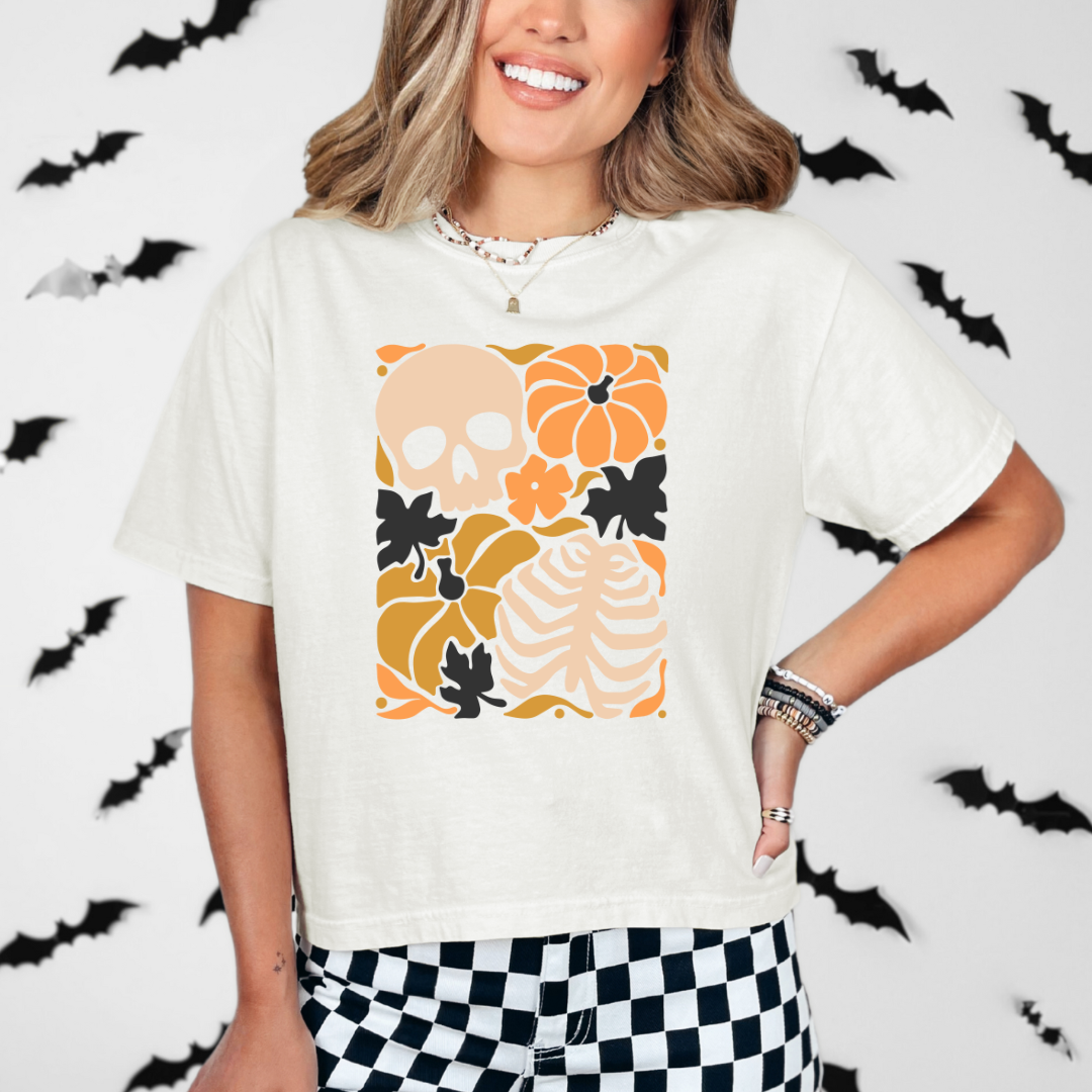 Skull Pumpkin Halloween Tee | Comfort Colors T Shirt