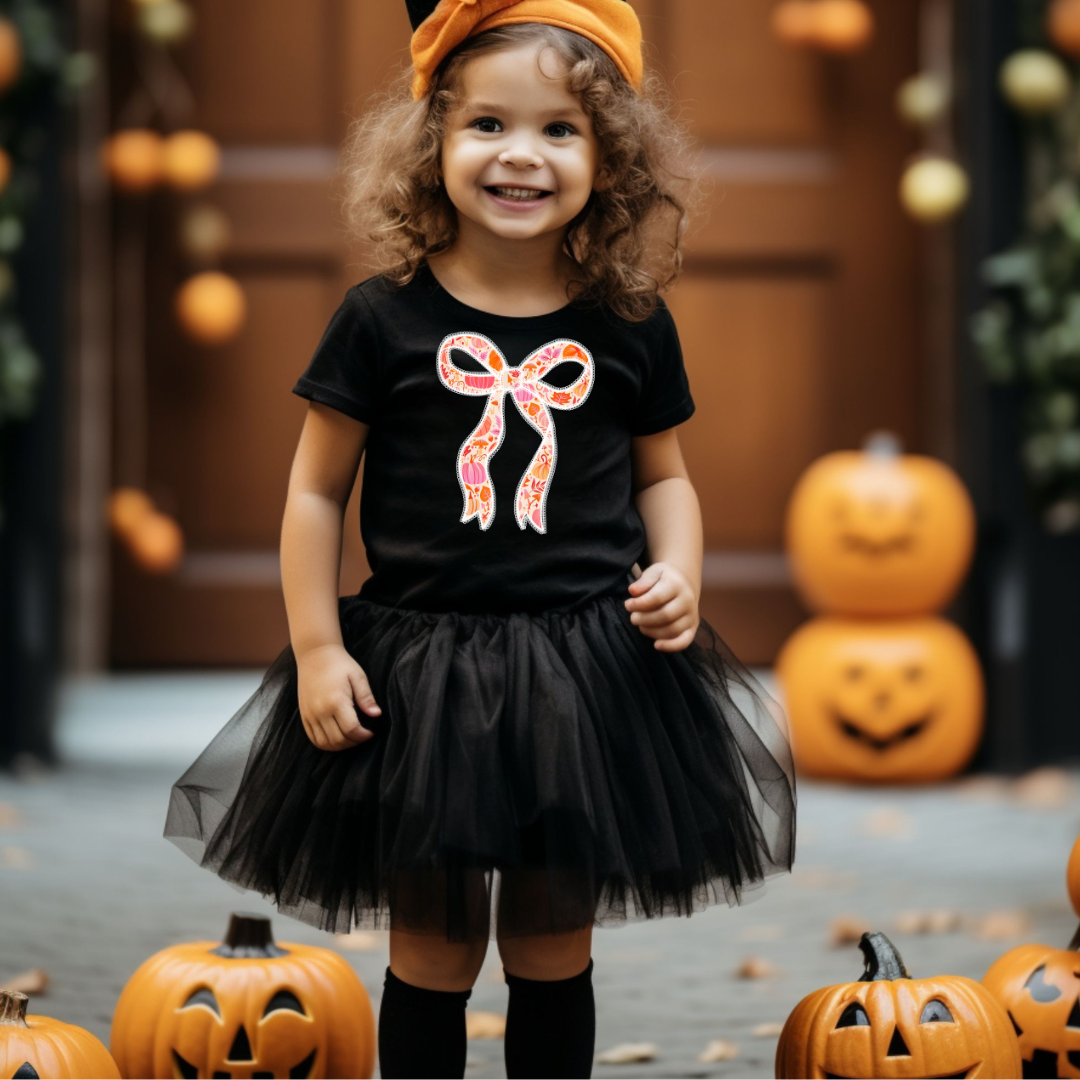 Halloween Bow Tee | Toddler T Shirt