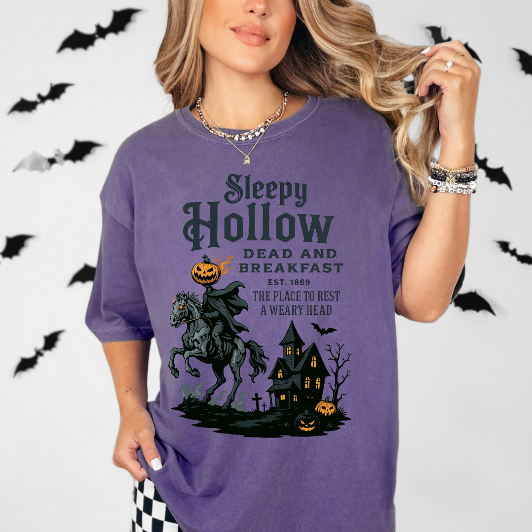 Sleepy Hallow Dead and Breakfast Halloween Tee | Comfort Colors T Shirt