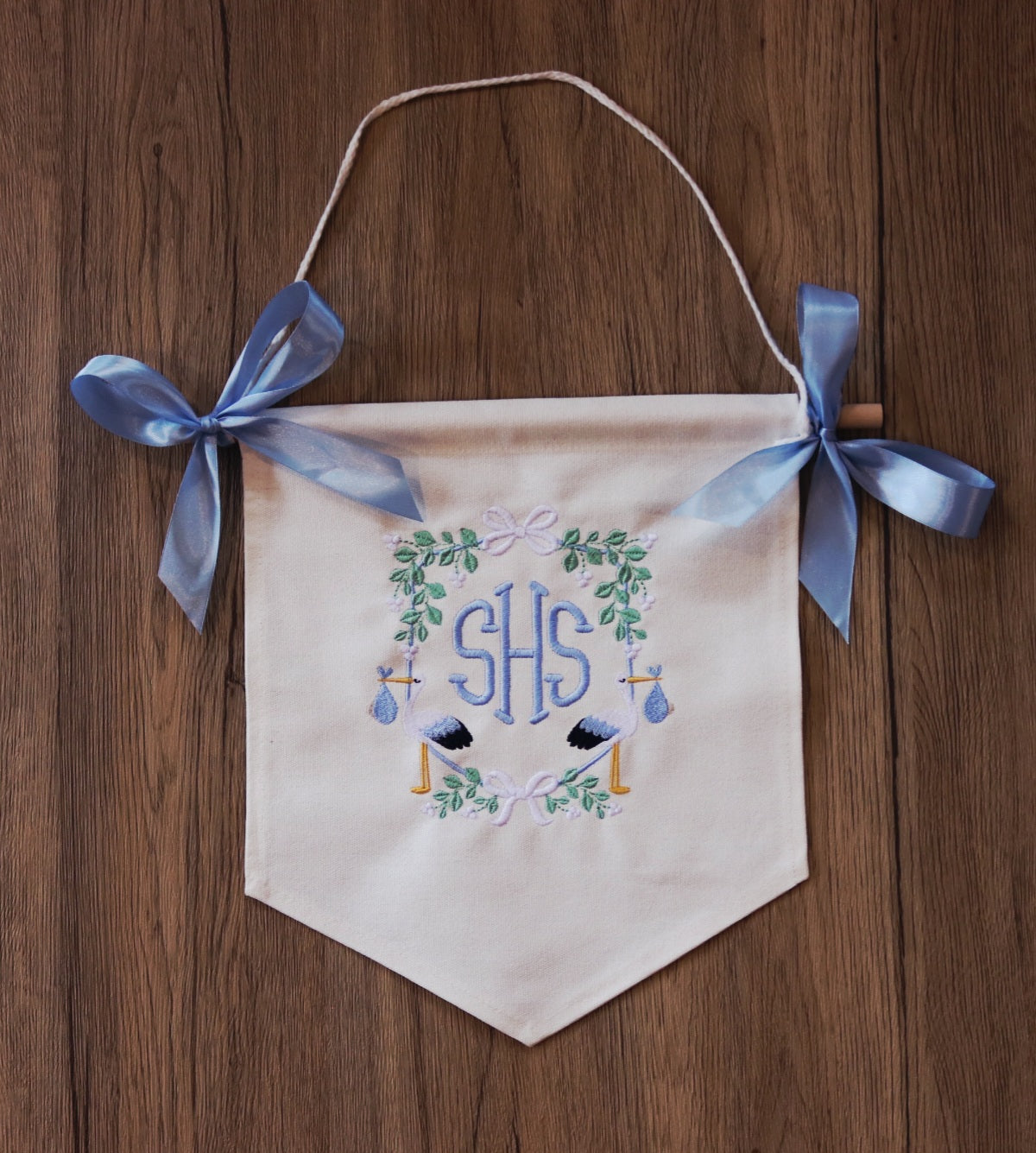 Personalized Baby Monogram Banner, Nursery Decor, Announcement Sign, Hospital Door Hanger