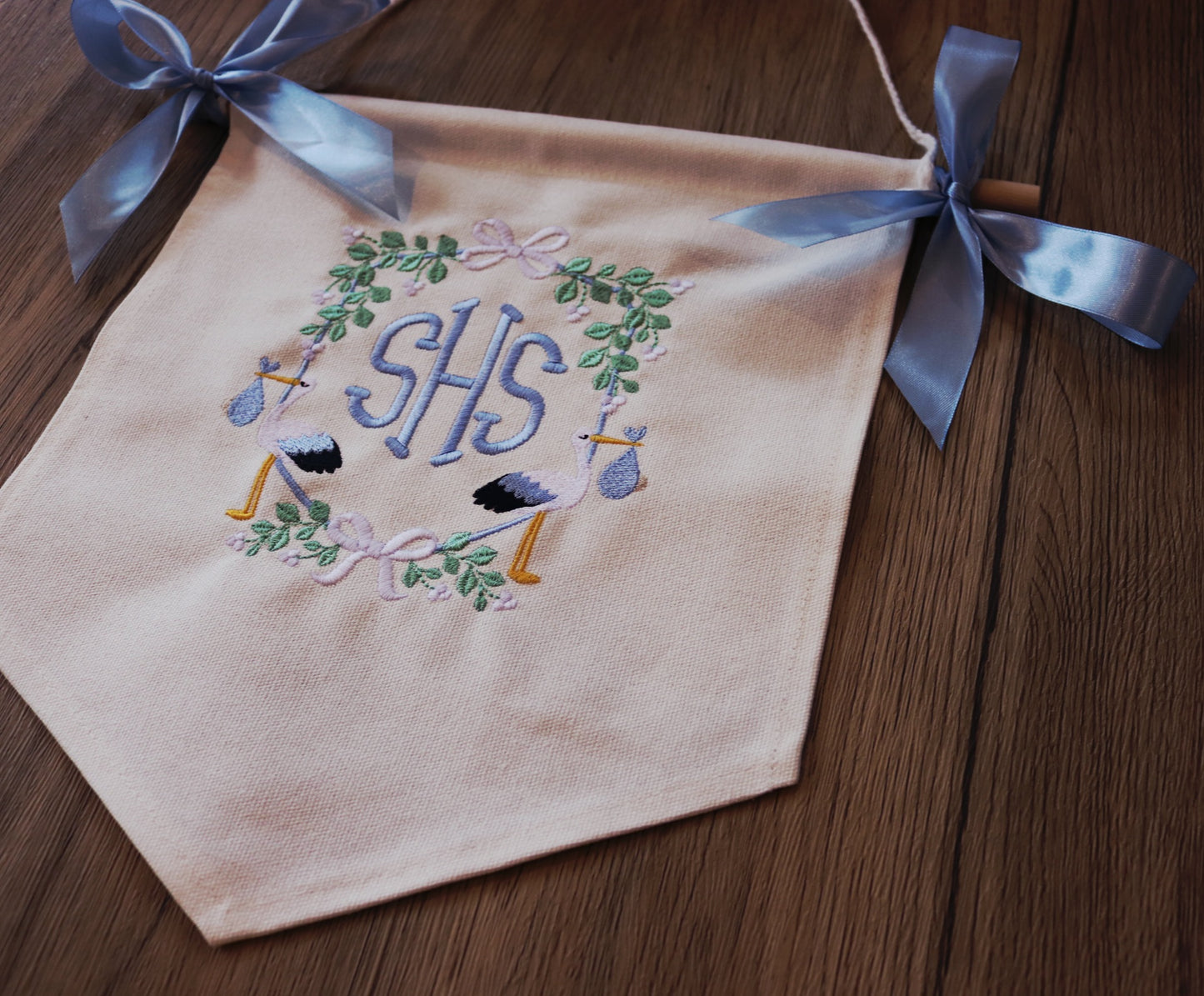 Personalized Baby Monogram Banner, Nursery Decor, Announcement Sign, Hospital Door Hanger