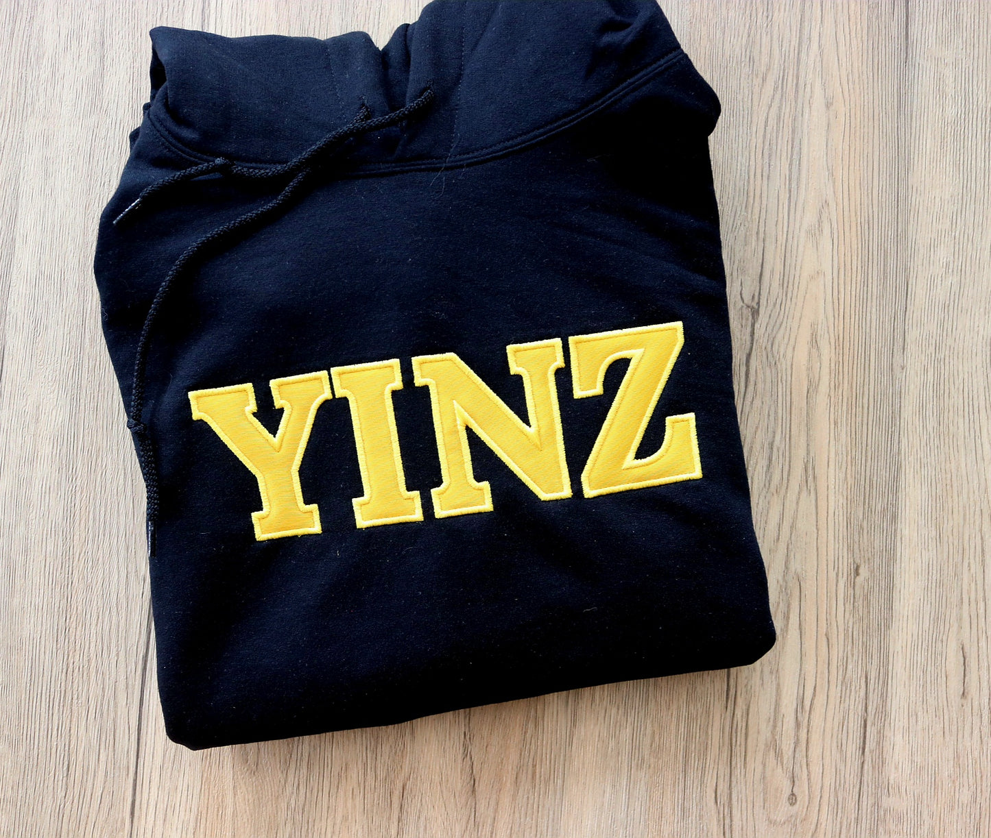 YINZ Appliqué Crewneck – Classic Pittsburgh Sweatshirt | Black & Gold Game Day Pullover