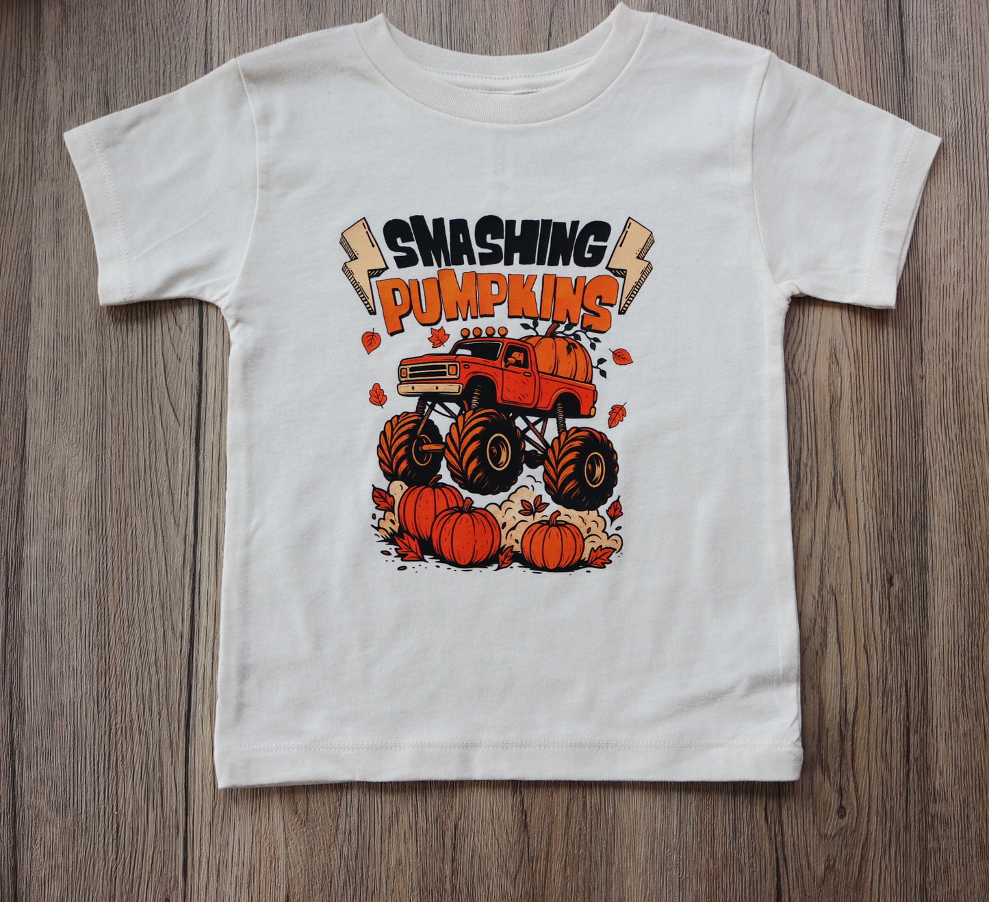🎃 Smashing Pumpkins Monster Truck Tee – Kids Fall Graphic T-Shirt