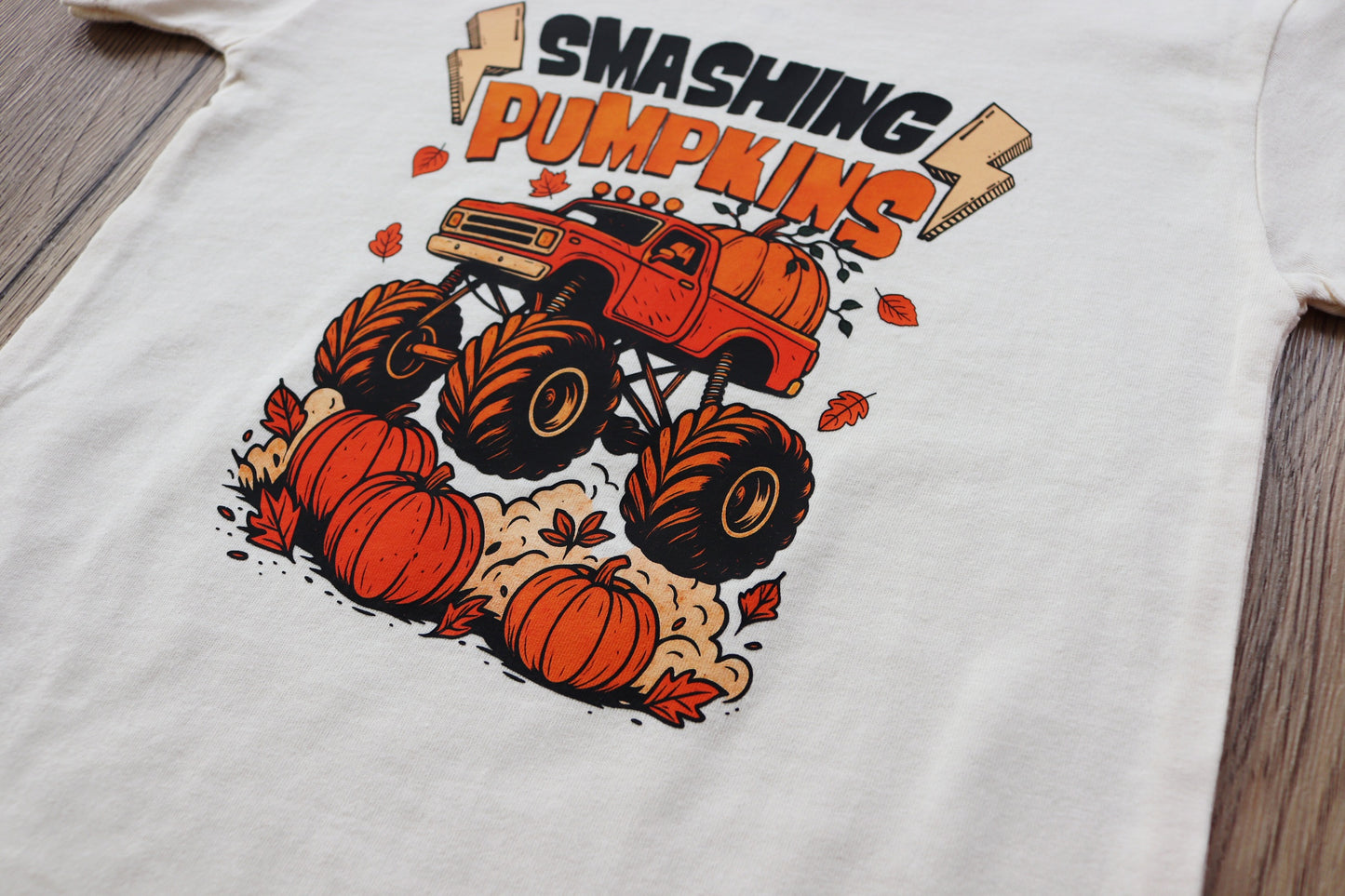 🎃 Smashing Pumpkins Monster Truck Tee – Kids Fall Graphic T-Shirt