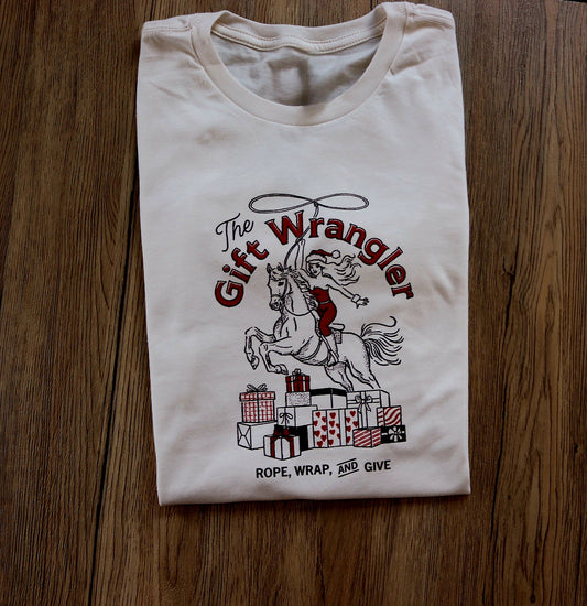 The Gift Wrangler Tee – Holiday Western Graphic T-Shirt