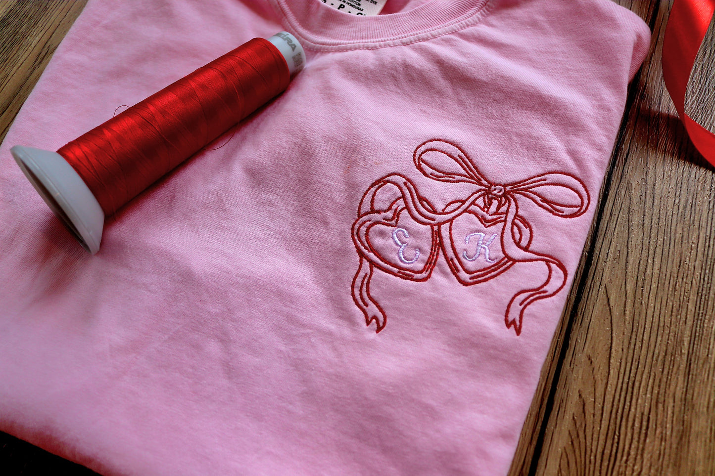 Locket Heart Embroidery Crewneck – Custom Initial Design