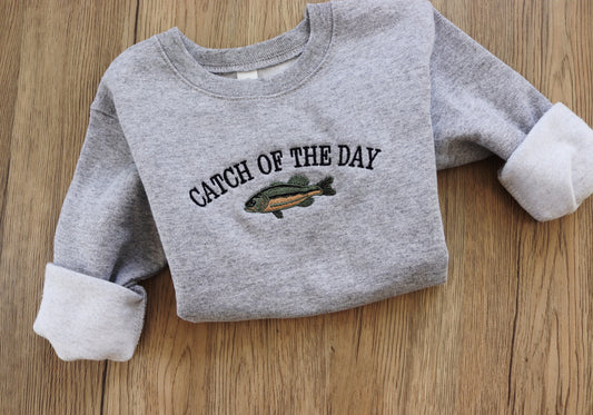 Catch of the Day Embroidered Crewneck Sweatshirt