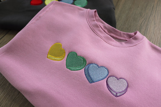 Candy Heart Embroidered Sweatshirt