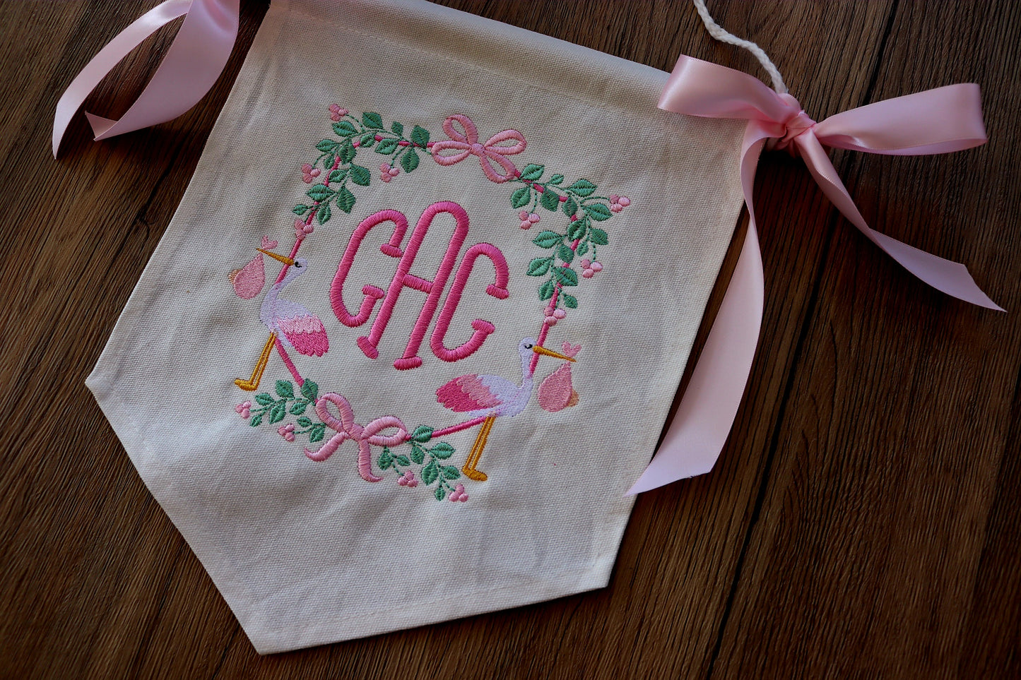 Personalized Baby Monogram Banner, Nursery Decor, Announcement Sign, Hospital Door Hanger