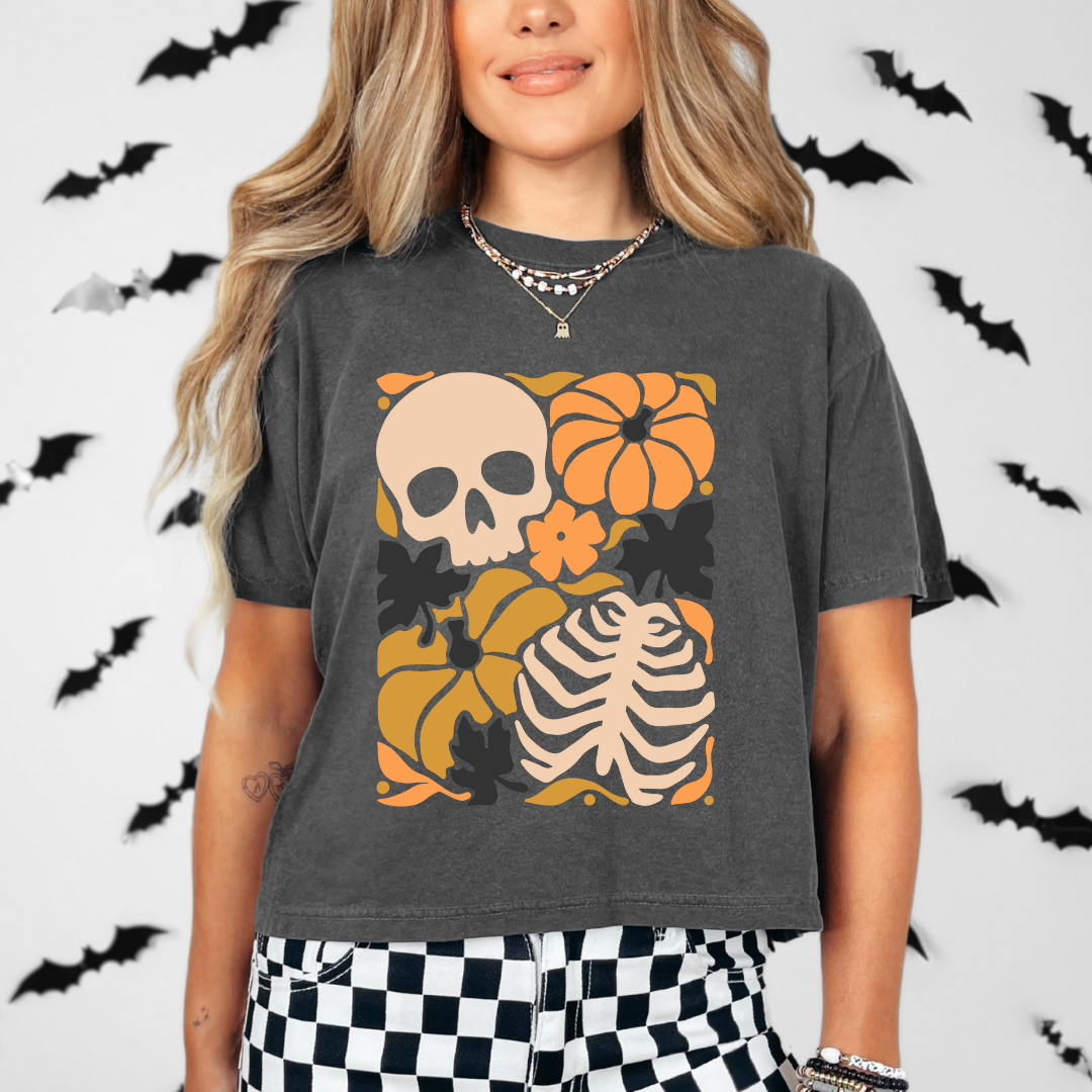 Skull Pumpkin Halloween Tee | Comfort Colors T Shirt