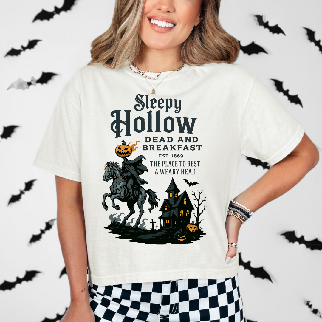 Sleepy Hallow Dead and Breakfast Halloween Tee | Comfort Colors T Shirt